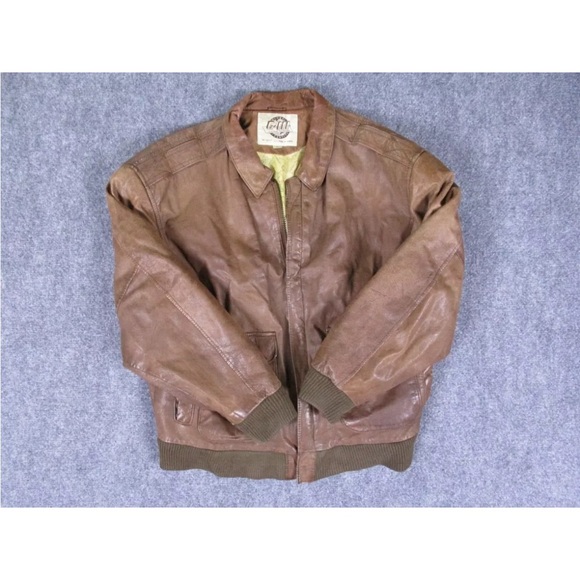 Vintage GIII Brown Leather Bomber Jacket - Picture 2 of 9